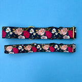 Summer Jewel Tone Floral Dog Collar, LakeLife Summer 2024, Teal Floral Dog Collar