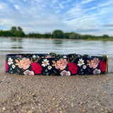 Summer Jewel Tone Floral Dog Collar, LakeLife Summer 2024, Teal Floral Dog Collar