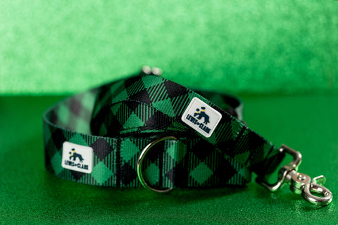 Winter Dog Collar, TUNDRA 2023, Green Buffalo Plaid, Green and Black Dog Collar