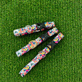 Summer 2025 Painted Florals Dog Collar, Summer Floral Dog Collar, Water Resistant Floral Dog Collar