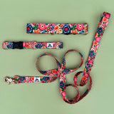 Summer 2023: Embroidered Summer Florals Dog Collar, Water Resistant Dog Collar, Summer Dog Collar