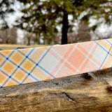 Spring 2022 LakeLife: Buttercup Plaid, Spring dog collar, water resistant dog collar, available in 3/4, 1" and 1.5"