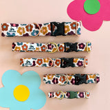 Spring 2026 Dog Collar, Mod Floral Dog Collar, MCM Dog Collar, Retro Floral Dog Collar