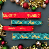 Christmas 2025 TUNDRA Collection - Naughty or Nice Dog Collar, Christmas Dog Collar, Funny Dog Collar