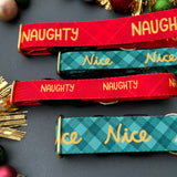 Christmas 2025 TUNDRA Collection - Naughty or Nice Dog Collar, Christmas Dog Collar, Funny Dog Collar