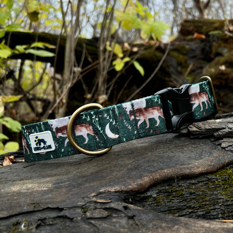 Autumn 2025 Moonlit Wolves Dog Collar, Wolves Dog Collar, Canadian Dog Collar