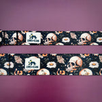 Skulls and Daisies Dog Collar, spooky Halloween dog collar, Fall 2024 dog collars