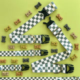 NEW Sage Check dog collar, sage green check dog collar, minimalist dog collar
