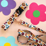 Spring 2026 Dog Collar, Mod Floral Dog Collar, MCM Dog Collar, Retro Floral Dog Collar