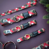 Christmas 2025 TUNDRA Collection - Jack Pine Plaid, Winter Plaid Dog Collar, Plaid Dog Collar