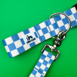 Summer 2026 Striped Dog Collar, The Seasonal Edit, Cornflower Blue Check, Checkered Dog Collar