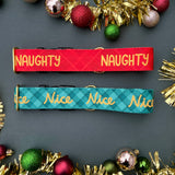 Christmas 2025 TUNDRA Collection - Naughty or Nice Dog Collar, Christmas Dog Collar, Funny Dog Collar