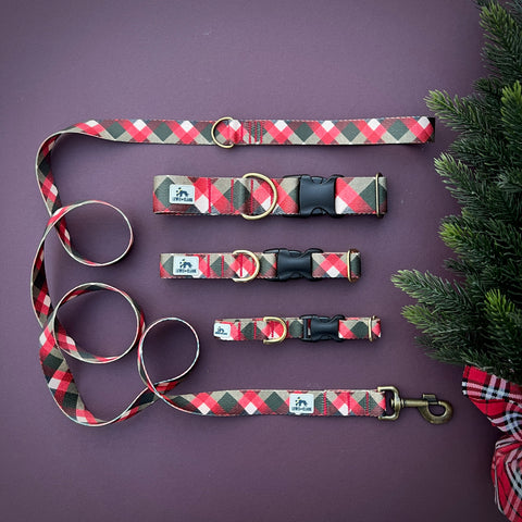 Christmas 2025 TUNDRA Collection - Jack Pine Plaid, Winter Plaid Dog Collar, Plaid Dog Collar
