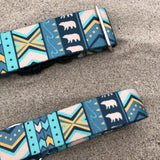 Brave Bear - Geometric Tribal Camping Dog Collar, Lake Life Water Resistant Dog Collar