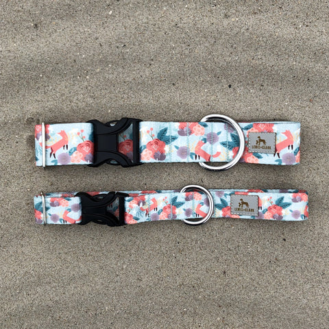Fox in the Meadow - Fox Camping Dog Collar, Lake Life Water Resistant Dog Collar