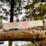 Spring 2022 LakeLife: Buttercup Plaid, Spring dog collar, water resistant dog collar, available in 3/4, 1" and 1.5"